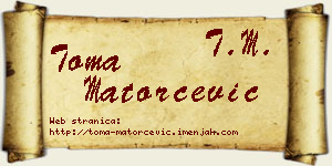 Toma Matorčević vizit kartica